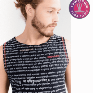 Yoga Tank Top &apos;Mantra&apos; Biologisch Katoen Zwart Man S-M