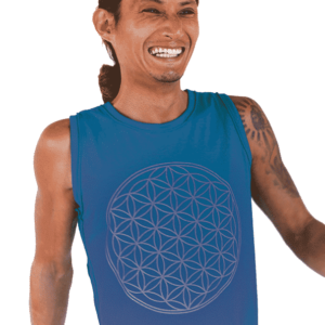 Yoga Tanktop &apos;Flower of Life&apos; Man Blauw