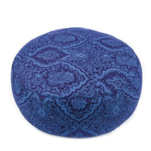 Yogi & Yogini Meditatiekussen Katoen Rond Blauw - India Print - 33 x