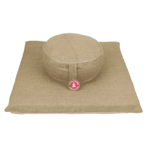 Yogi & Yogini Meditatiekussen Rond Hennep Naturel - Set + Mat