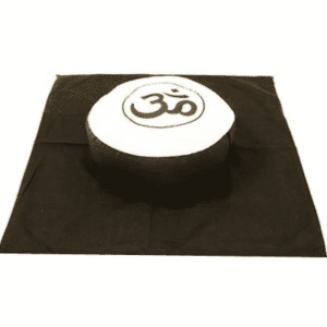 Yogi & Yogini Meditatiekussen Rond Katoen Creme op Zwart - Ohm Set +