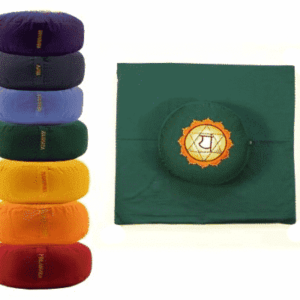 Yogi & Yogini Meditatiekussen Rond Katoen Groen - 4e Chakra Set + Mat