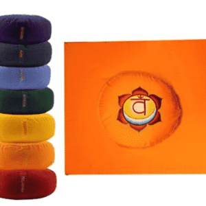 Yogi & Yogini Meditatiekussen Rond Katoen Oranje - 2e Chakra Set + Mat