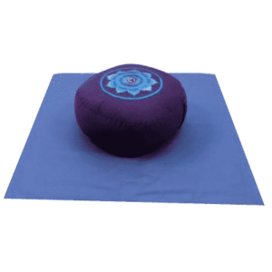 Yogi & Yogini Meditatiekussen Rond Katoen Paars op Blauw - Ohm Set +