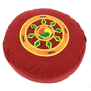 Yogi & Yogini Meditatiekussen Rond Katoen Rood - Dharmawiel - 33 x 17