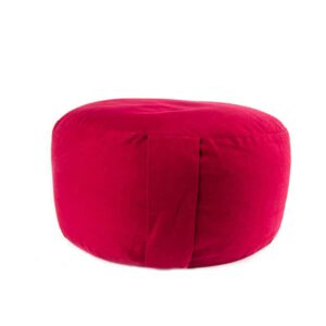 Yogi & Yogini Meditatiekussen Rond Katoen Rood - Extra Hoog -  36 x 22