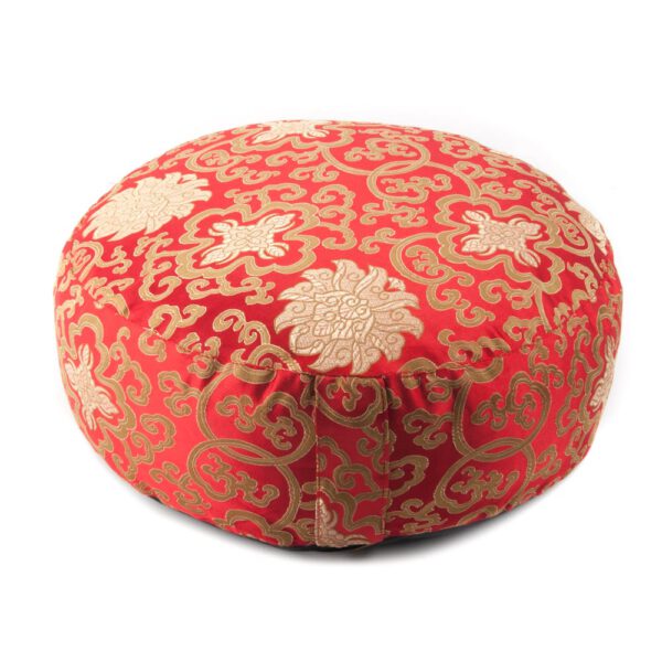 Yogi & Yogini Meditatiekussen Rond Katoen Rood - Lotus - 33 x 17 cm