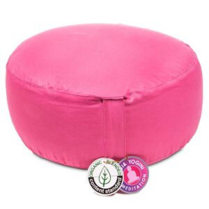 Yogi & Yogini Meditatiekussen Rond Katoen Roze - 33 x 17 cm