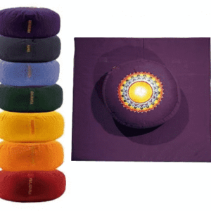 Yogi & Yogini Meditatiekussen Rond Katoen Violet - 7e Chakra Set + Mat