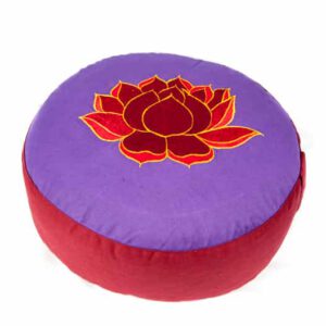 Yogi & Yogini Meditatiekussen Rond Katoen Violet - Lotus - 33 x 17 cm