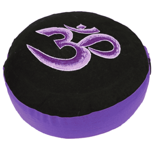 Yogi & Yogini Meditatiekussen Rond Katoen Zwart Violet - OHM - 33 x 17