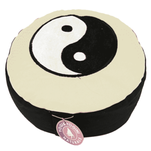 Yogi & Yogini Meditatiekussen Rond Katoen Zwart Wit - Yin Yang - 33 x