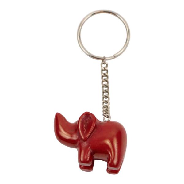 Zeepsteen Sleutelhanger Olifant (Rood)