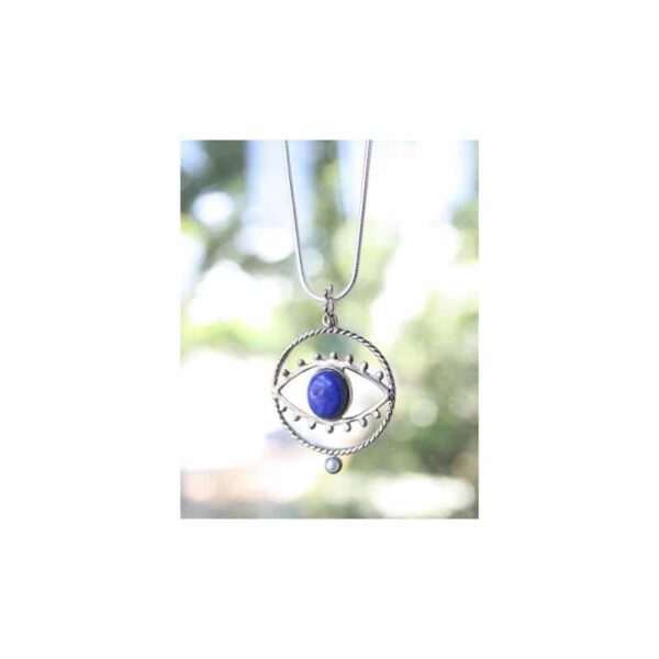 Zilveren Hanger Shiva Eye met Lapis Lazuli