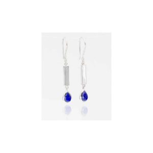 Zilveren Oorbellen Lapis Lazuli (25 mm) - 925 Sterling