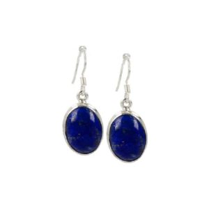 Zilveren Oorbellen Lapis Lazuli Ovaal - 925 Sterling