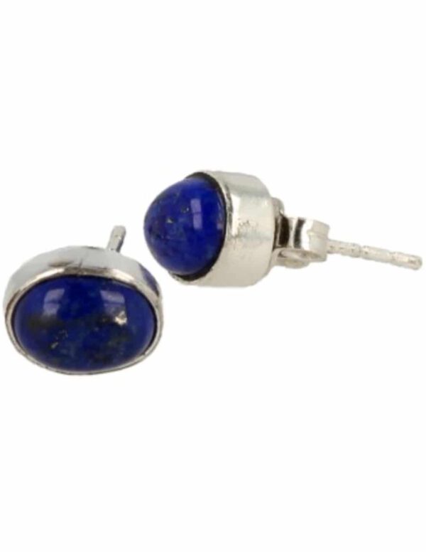 Zilveren Oorstekers Lapis Lazuli Ovaal - 925 Sterling