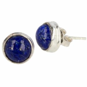 Zilveren Oorstekers Lapis Lazuli Rond - 925 Sterling