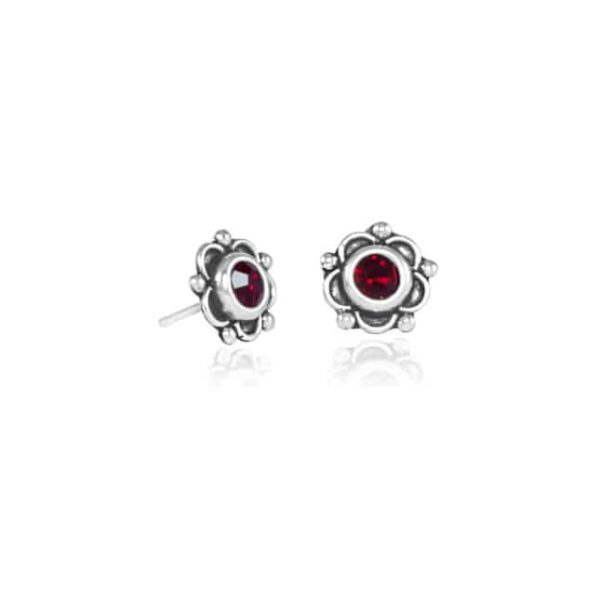 Zilveren Oorstekers Loto Rood Zirkonia - 925 Sterling