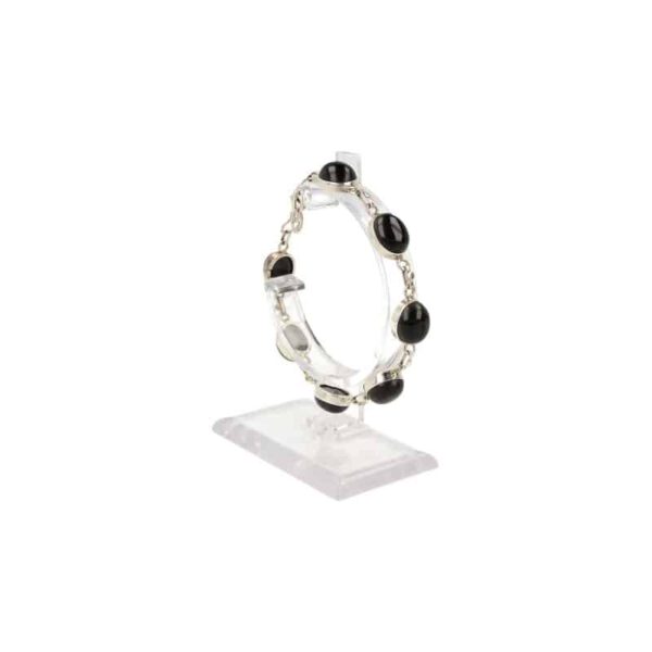 Zilveren Ovalen Armband Onyx