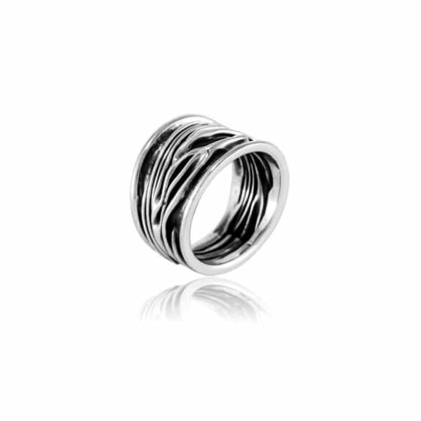 Zilveren Ring Corrugado - Maat 19 (Sterling Zilver 925)