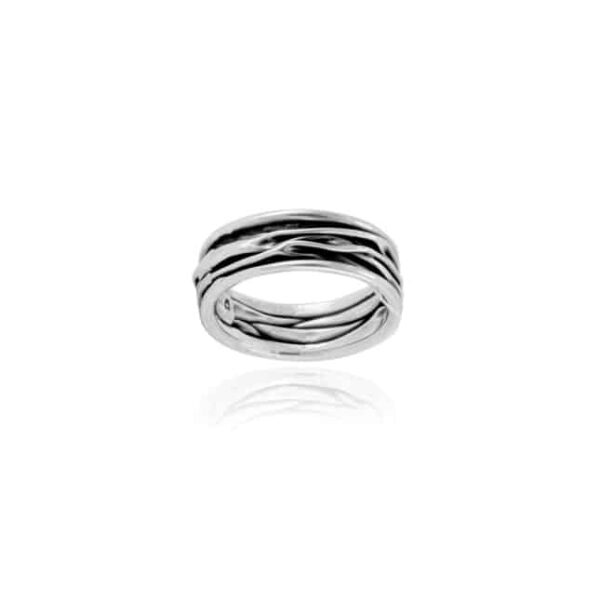 Zilveren Ring Corrugado Slim - Maat 19