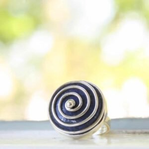 Zilveren Ring Lapis Lazuli Spiraal