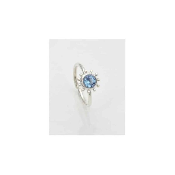 Zilveren Ring Topaas Blauw