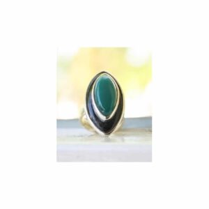 Zilveren Ring Zwarte en Groene Onyx