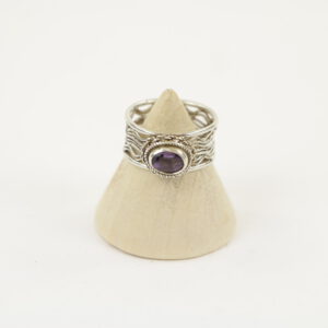 Zilveren Ring met Amethist Maat 16 (Sterling Zilver 925)