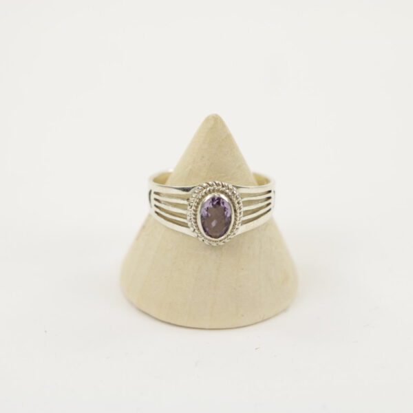 Zilveren Ring met Amethist Maat 18 - Model 1 (Sterling Zilver 925)