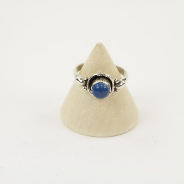 Zilveren Ring met Blauwe Onyx Maat 17