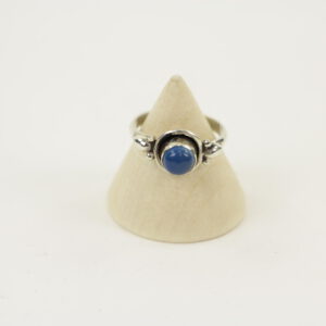 Zilveren Ring met Blauwe Onyx Maat 18