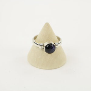 Zilveren Ring met Blauwe Zonnesteen Maat 16