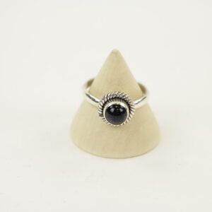 Zilveren Ring met Blauwe Zonnesteen Maat 19 (Sterling Zilver 925)