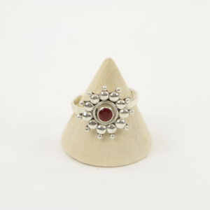 Zilveren Ring met Carneool Maat 19 (Sterling Zilver 925)