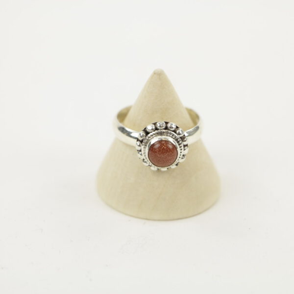 Zilveren Ring met Goldstone Maat 17 (Sterling Zilver 925)