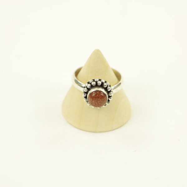 Zilveren Ring met Goldstone Maat 19 (Sterling Zilver 925)