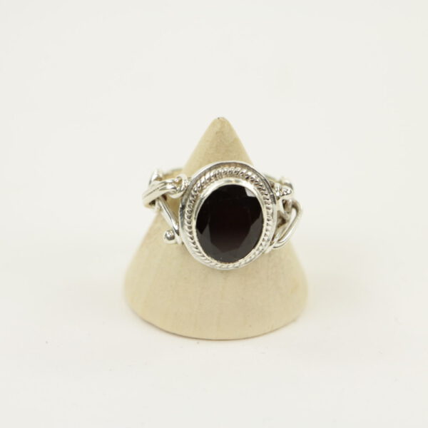 Zilveren Ring met Granaat Maat 18 (Sterling Zilver 925)