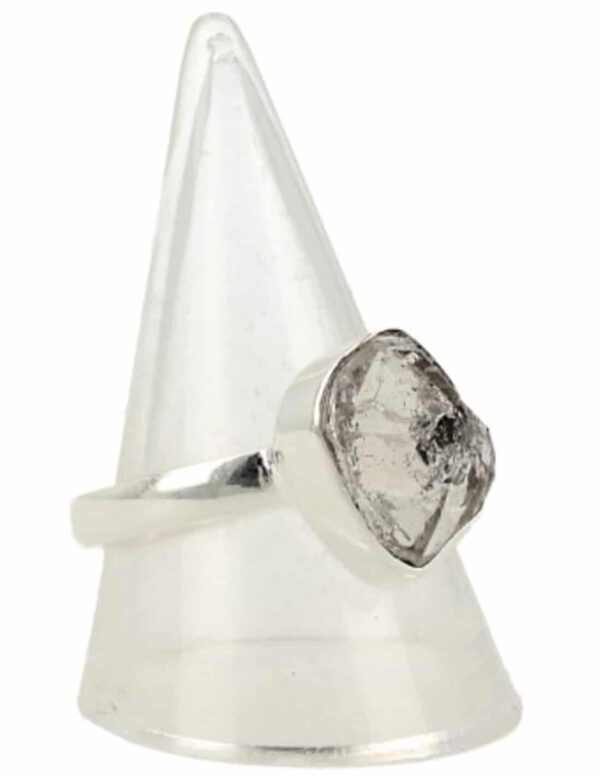 Zilveren Ring met Herkimer Diamant (Maat 19)