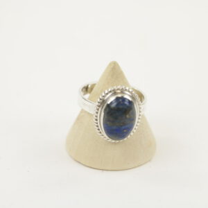 Zilveren Ring met Lapis Lazuli Maat 18 - Verstelbaar - Model 1