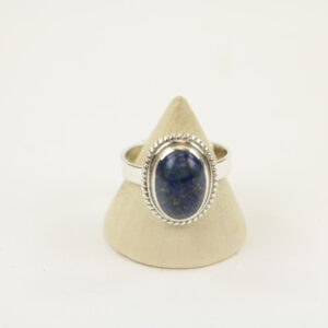 Zilveren Ring met Lapis Lazuli Maat 19 - Verstelbaar (Sterling Zilver