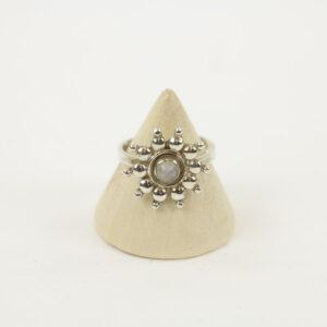 Zilveren Ring met Maansteen Maat 16 (Sterling Zilver 925)