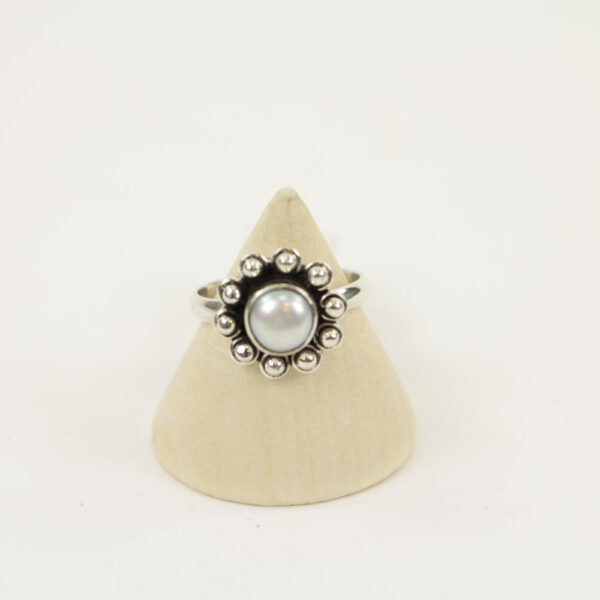 Zilveren Ring met Parel Maat 15 (Sterling Zilver 925)