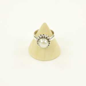 Zilveren Ring met Parel Maat 17 (Sterling Zilver 925)