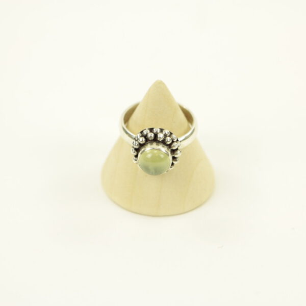 Zilveren Ring met Prehniet Maat 17 (Sterling Zilver 925)