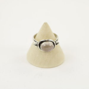 Zilveren Ring met Rozenkwarts Maat 16 - Model 1 (Sterling Zilver 925)