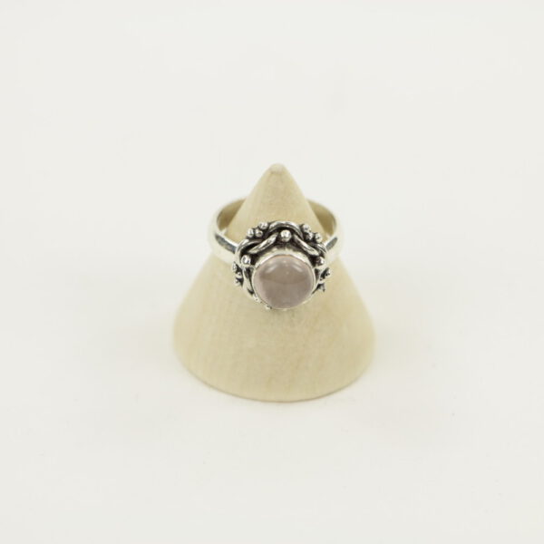 Zilveren Ring met Rozenkwarts Maat 16 - Model 2 (Sterling Zilver 925)