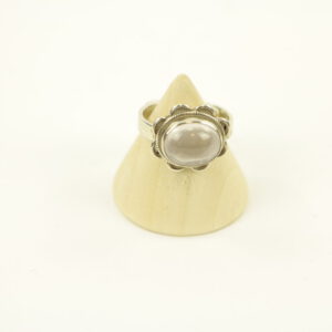 Zilveren Ring met Rozenkwarts Maat 17 - Verstelbaar (Sterling Zilver