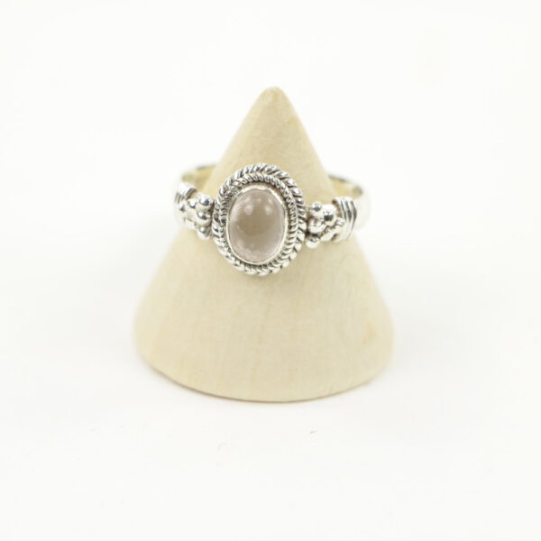 Zilveren Ring met Rozenkwarts Maat 19 (Sterling Zilver 925)